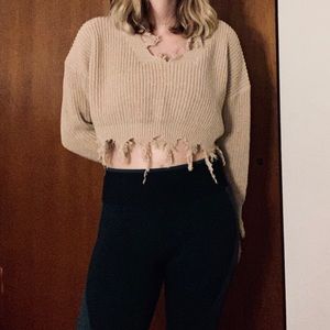 Cropped Destroyed Sweater